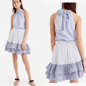 J.Crew Striped Ruffle Skirt